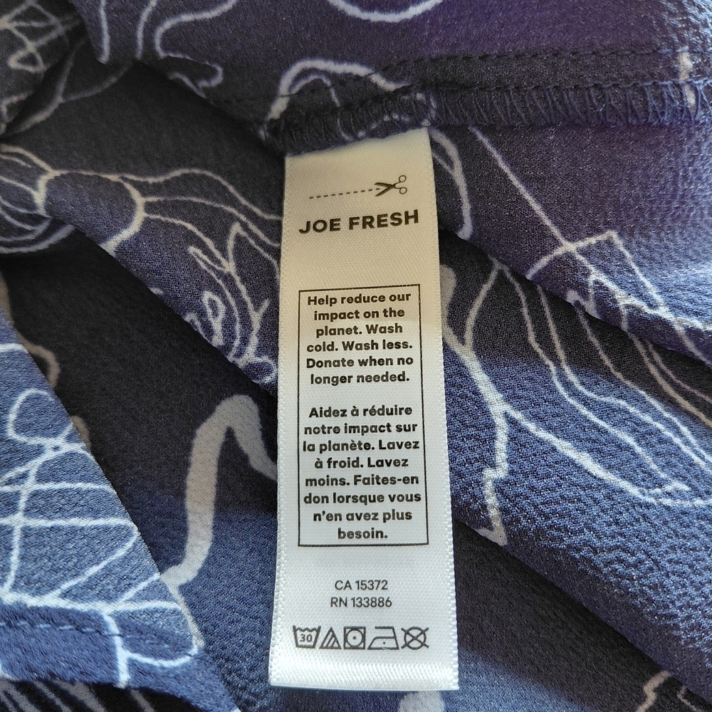 Joe Fresh Blue and White Patterned Blouse - Picture 5 of 5